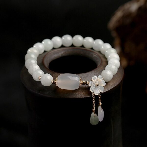 Shell flower jade water drop bracelet - Image 8