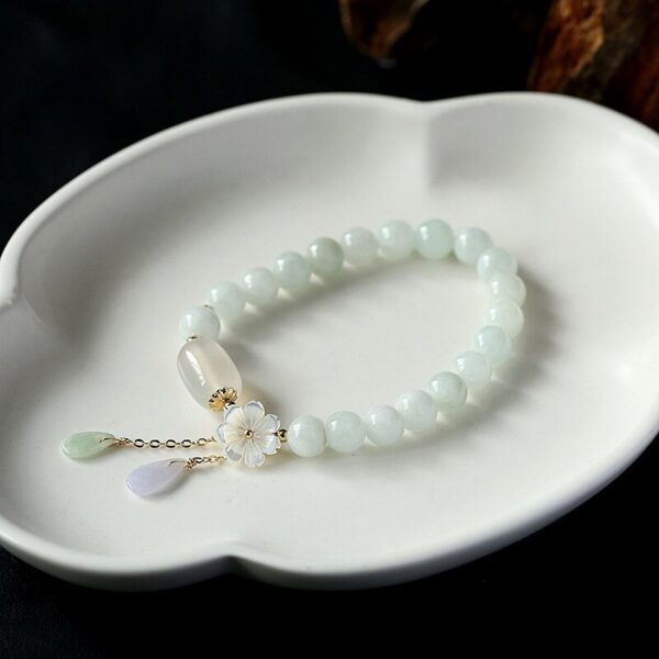 Shell flower jade water drop bracelet - Image 3