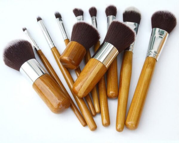 Bamboo Handle Makeup Brush Bamboo Pole Makeup Brushes Suit Bamboo Pole With Sack Top Quality - Image 2