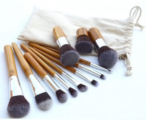 Bamboo Handle Makeup Brush Bamboo Pole Makeup Brushes Suit Bamboo Pole With Sack Top Quality - Image 6