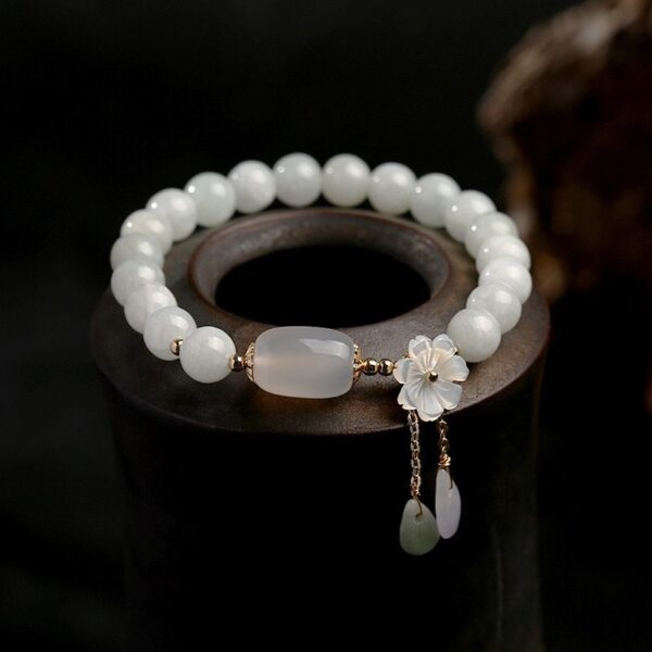 Shell flower jade water drop bracelet - Image 7