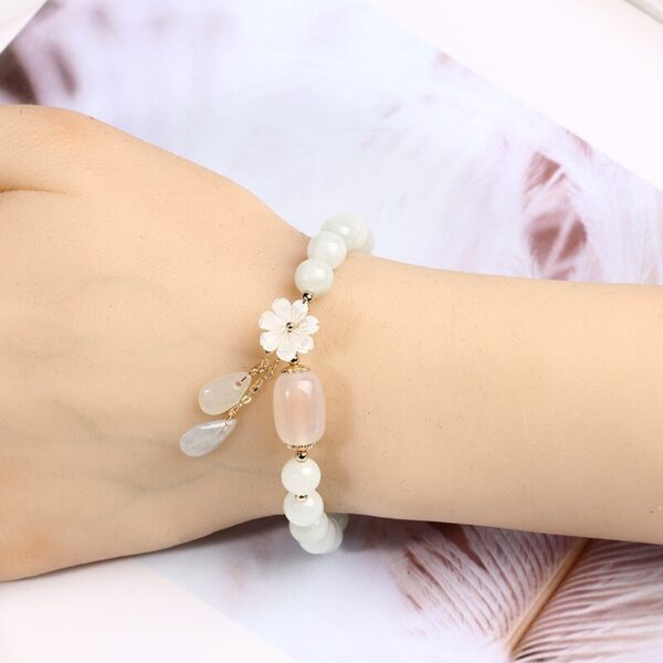 Shell flower jade water drop bracelet - Image 4